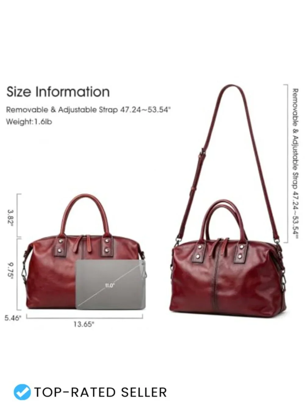 Genuine Leather Satchel Tote Bag Top Handle Shoulder Crossbody Doctor Bag